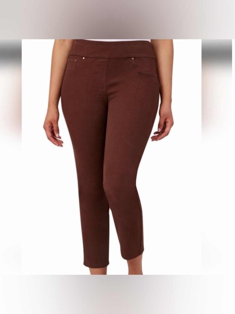 Ruby Road Soft Hand Pull on Pincord Capri pants Women’s Brown Size 18W